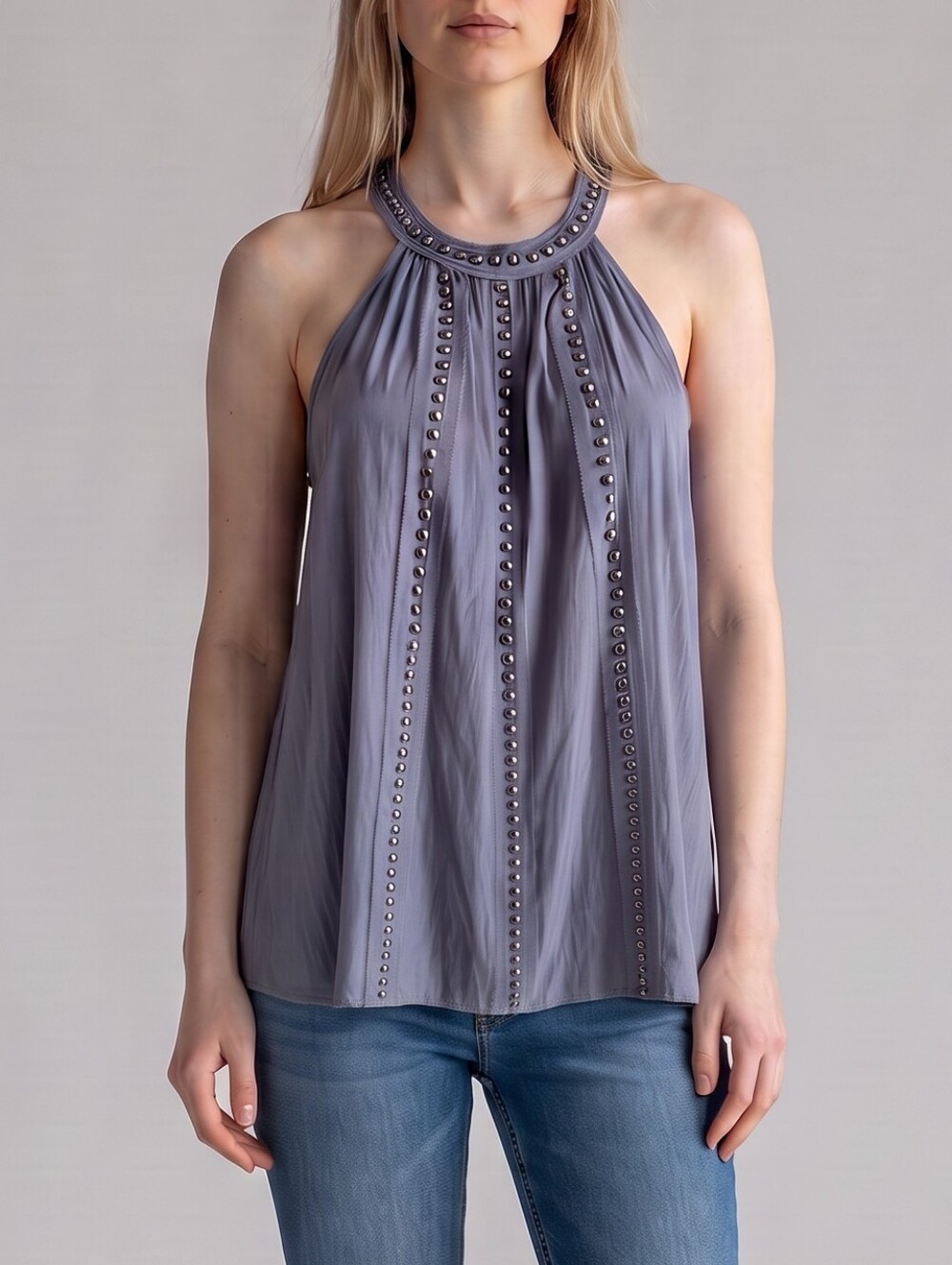 Ramy Brook Satin Studded Blouse